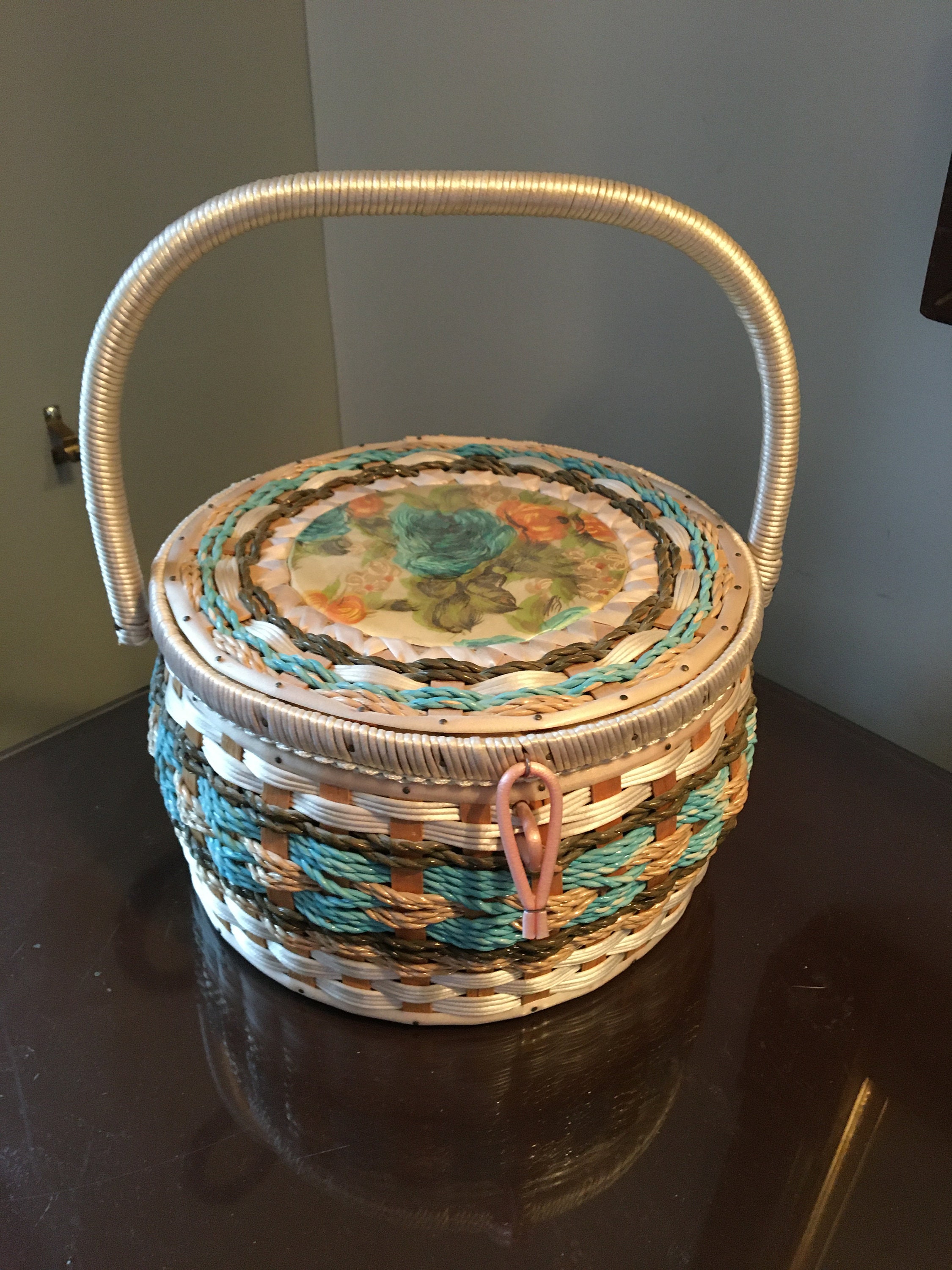 Sewing Basket With Blue Satin Interior Etsy UK