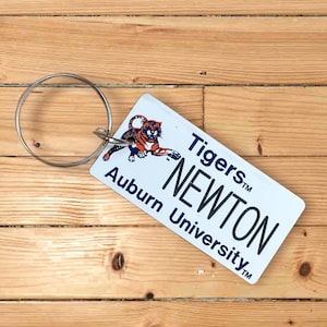 Personalized Engraved Auburn University Tigers Keychain - Key Ring - Any Name Made to Order