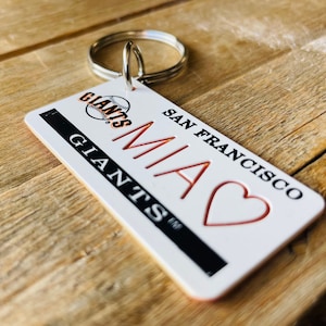 Personalized Engraved San Francisco Giants Keychain - Key Ring - Key Tag - Any Name Made to Order