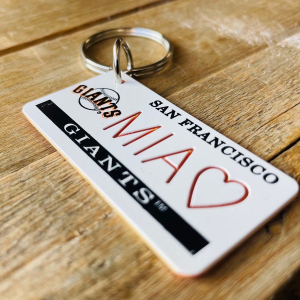 Personalized Engraved San Francisco Giants Keychain - Key Ring - Key Tag - Any Name Made to Order