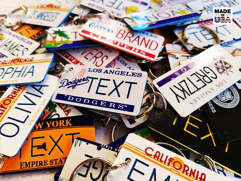 Amber Waves of Grain Personalized Indiana License Plate Engraved Keychain Any Name Made to Order Key ring Key Tag