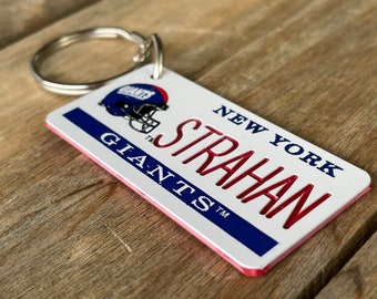 Personalized New York Giants engraved Keychains - Key Ring - Tag - Any Name Made to Order