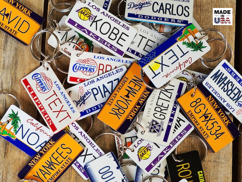 Amber Waves of Grain Personalized Indiana License Plate Engraved Keychain Any Name Made to Order Key ring Key Tag