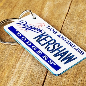 Personalized Los Angeles Dodgers Engraved Keychain - Key ring - Tag - Any Name Made to order