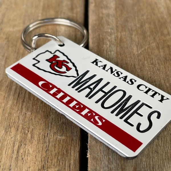 Personalized Kansas City Chiefs Engraved Keychain - Key Ring - Tag - Any Name Made to Order