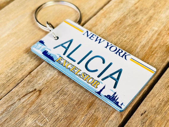 Portachiavi personalizzato con incisione targa New York Excelsior Portachiavi  Etichetta chiave Qualsiasi nome su ordinazione -  Italia