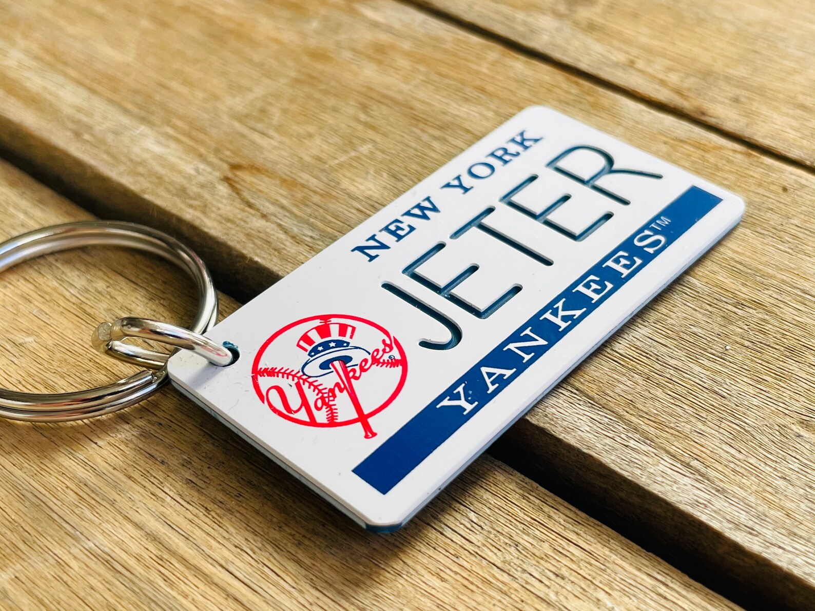 Personalized New York Yankees Engraved Keychain Key Ring Etsy