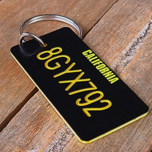 Personalized Iowa License Plate Engraved Keychain Key Tag Key Ring Any Name Made to Order