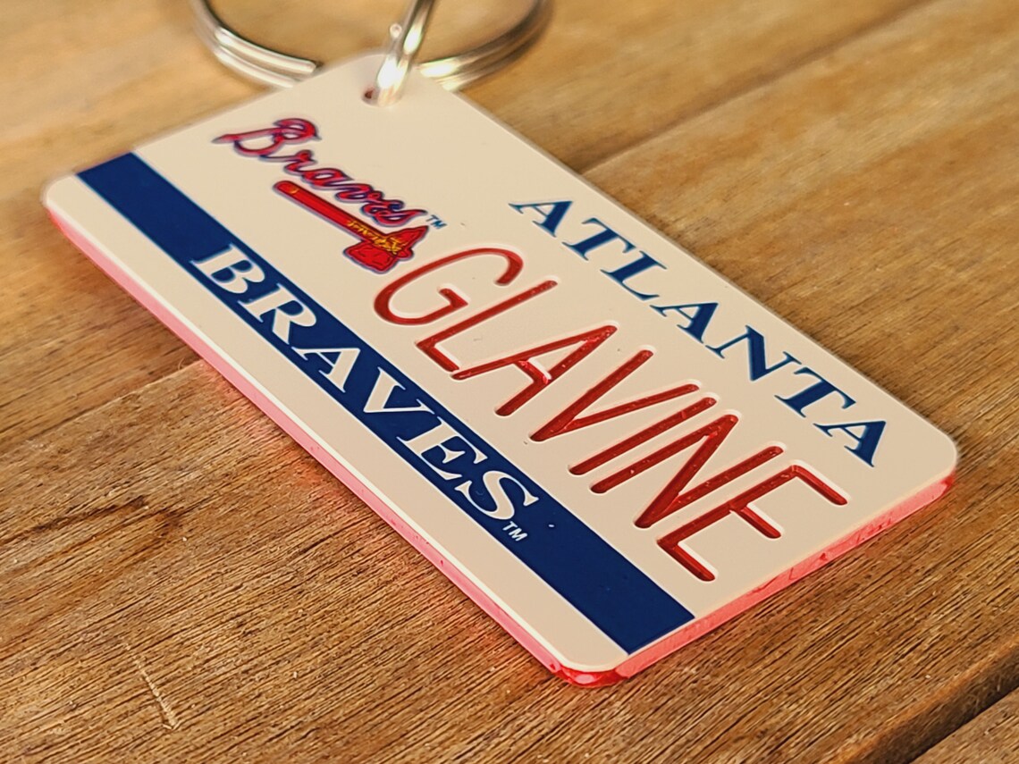 Personalized Atlanta Braves Engraved Keychain Key Ring Tag Etsy