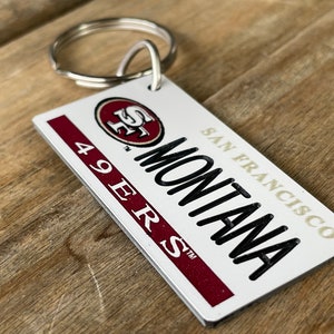 Personalized San Francisco 49ers Engraved Keychain - Key Ring - Tag - Any Name Made to Order