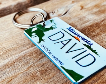 Personalized Minnesota License Plate keychain - Key Ring - Key Tag - Any Name Made to Order