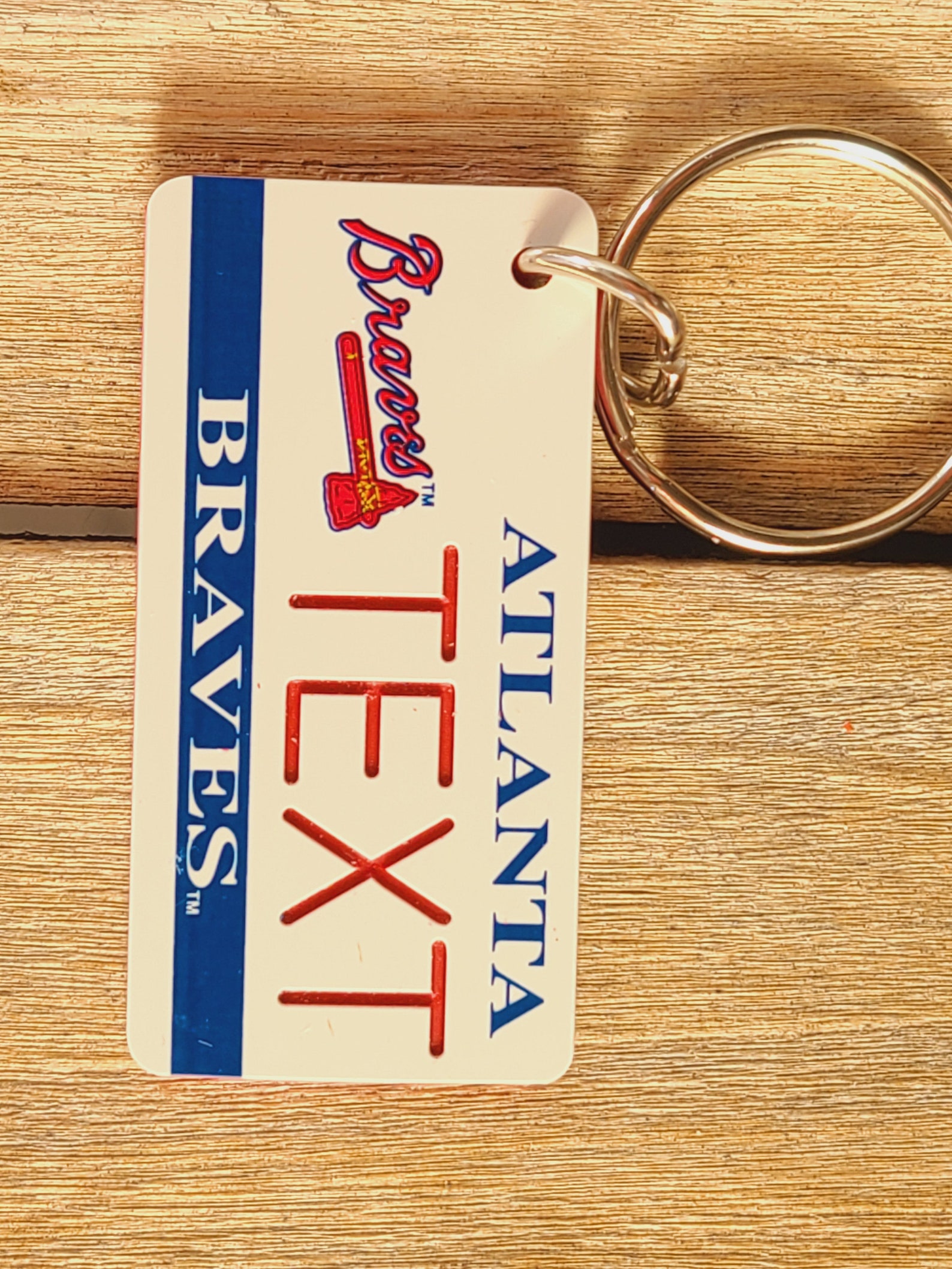 Personalized Atlanta Braves Engraved Keychain Key Ring Tag Etsy