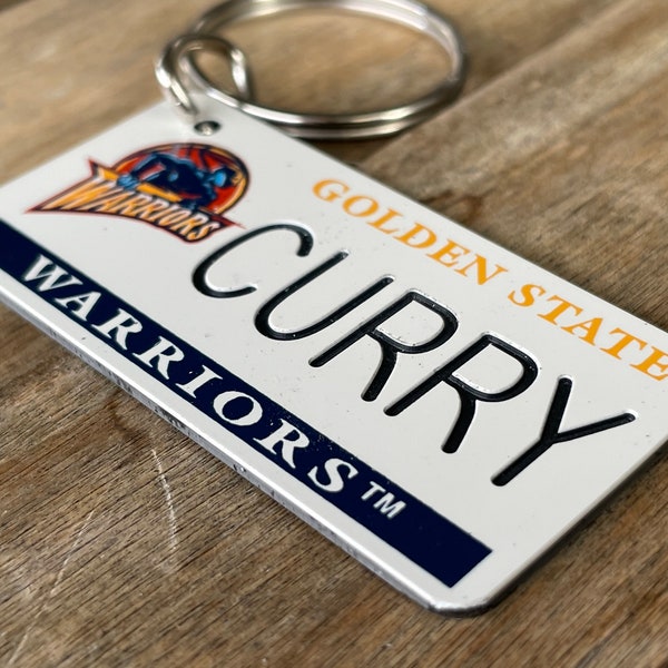 Personalized Golden State Warriors Engraved Keychain - Key ring - Tag - Any Name Made to Order