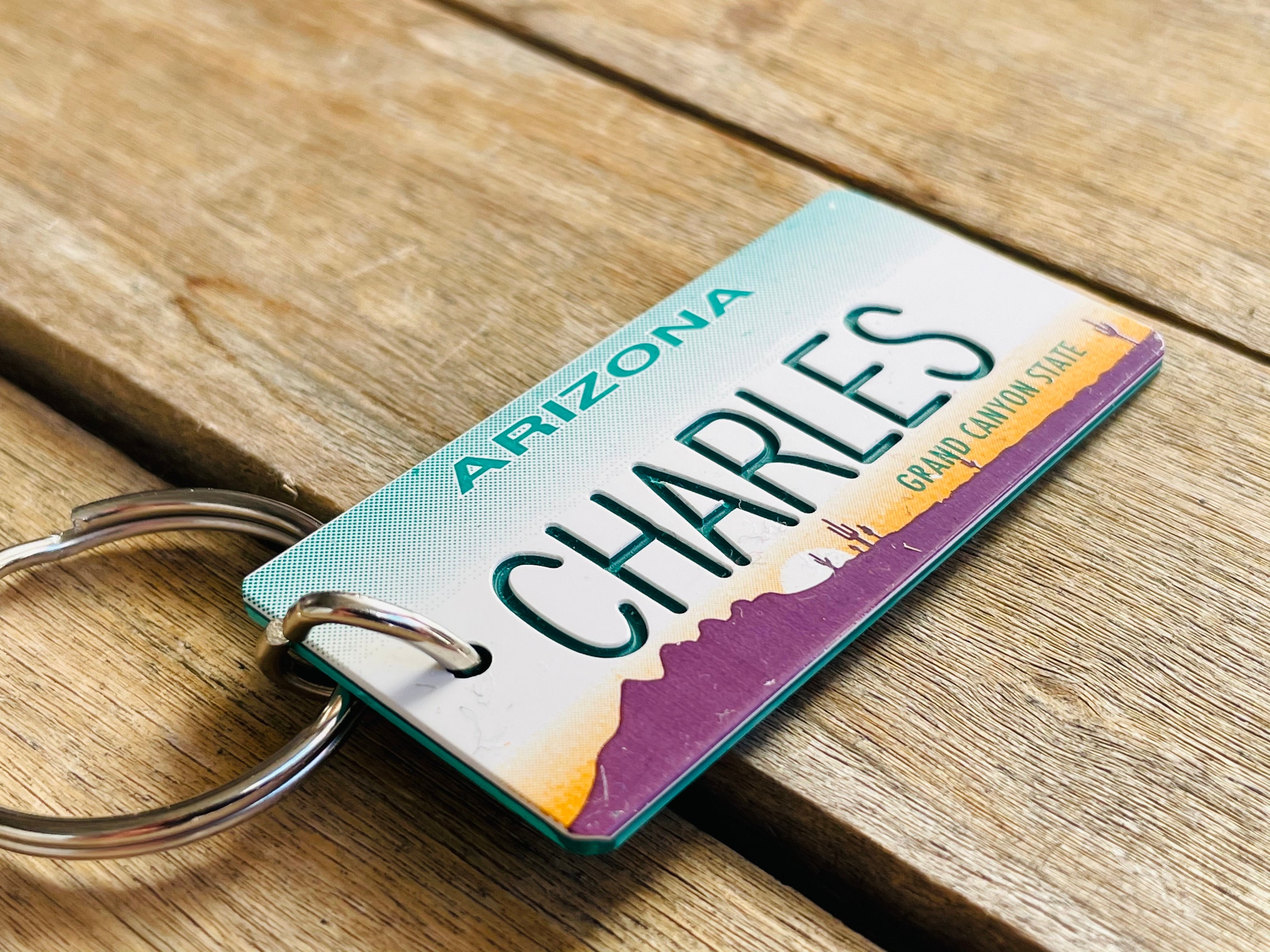Personalized Arizona License Plate Engraved Keychain - Key Ring - Tag ...