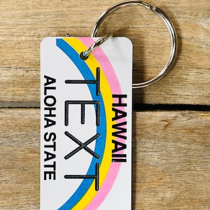 Personalized Hawaii Engraved License Plate - Aloha State - Key Ring ...