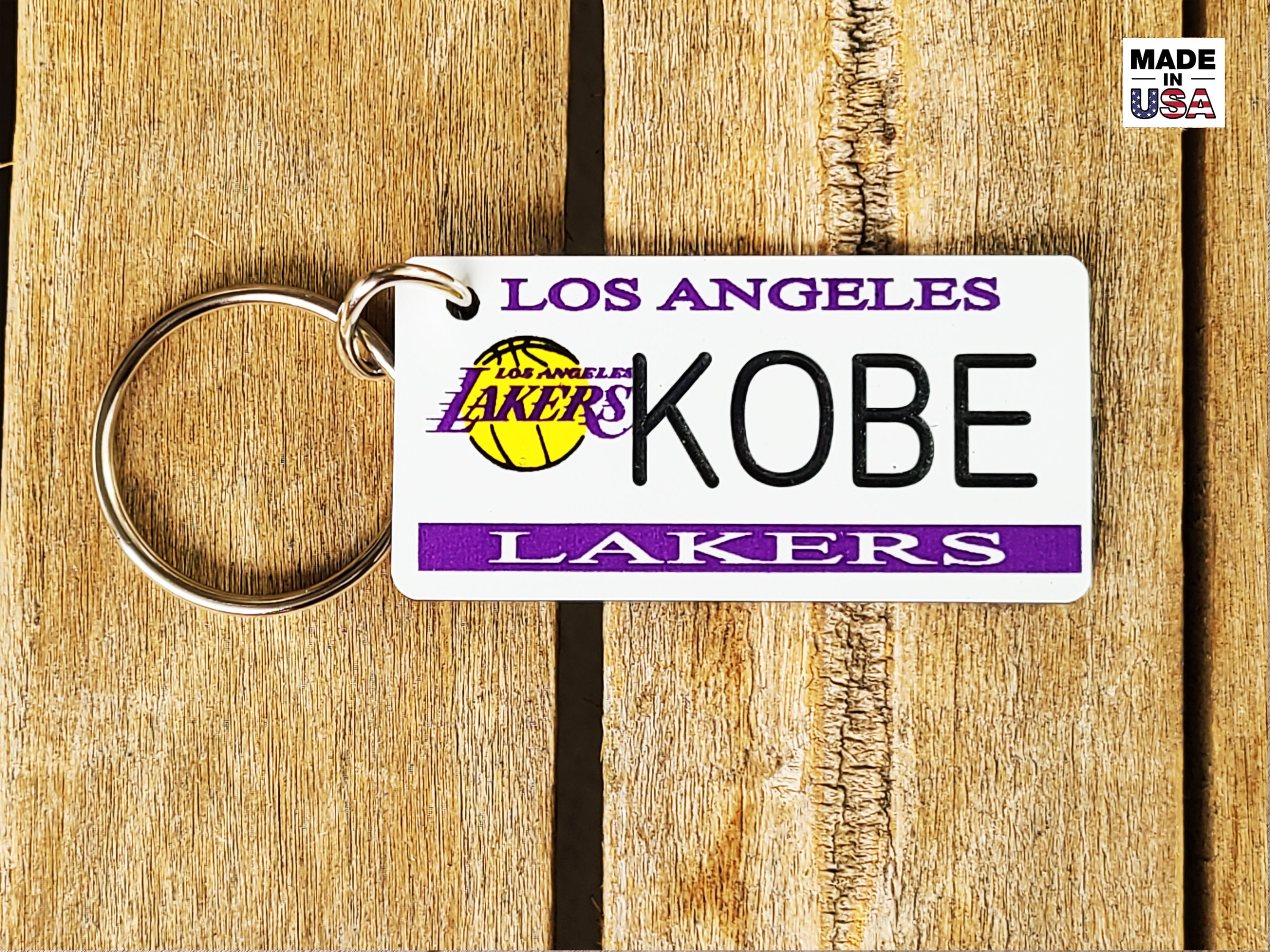 Personalized Engraved Los Angeles Lakers Keychain Key Ring Etsy
