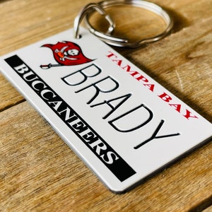 Personalized Tampa Bay Buccaneers Engraved Keychain - Key Ring - Key tag - Any Name Made to Order