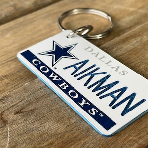 Personalized Dallas Cowboys Engraved Keychain - Key Ring - Tag - Any Name Made to Order