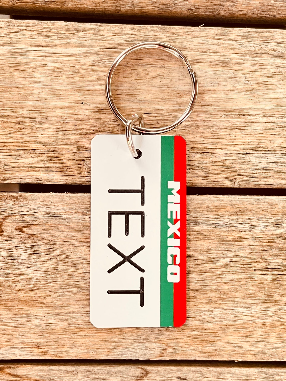 Personalized Engraved Mexico Keychain Key Ring Key Tag Etsy