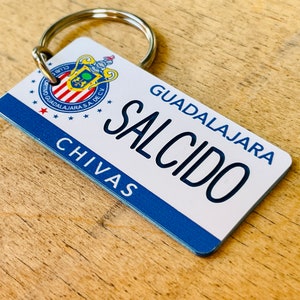 Llavero personalizado grabado de Chivas de Guadalajara - Club de fútbol - Llavero - Cualquier nombre hecho a pedido