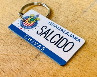 Personalized Engraved Chivas de Guadalajara Keychain - Soccer/Football Club - Key Ring - Any Name Made to Order