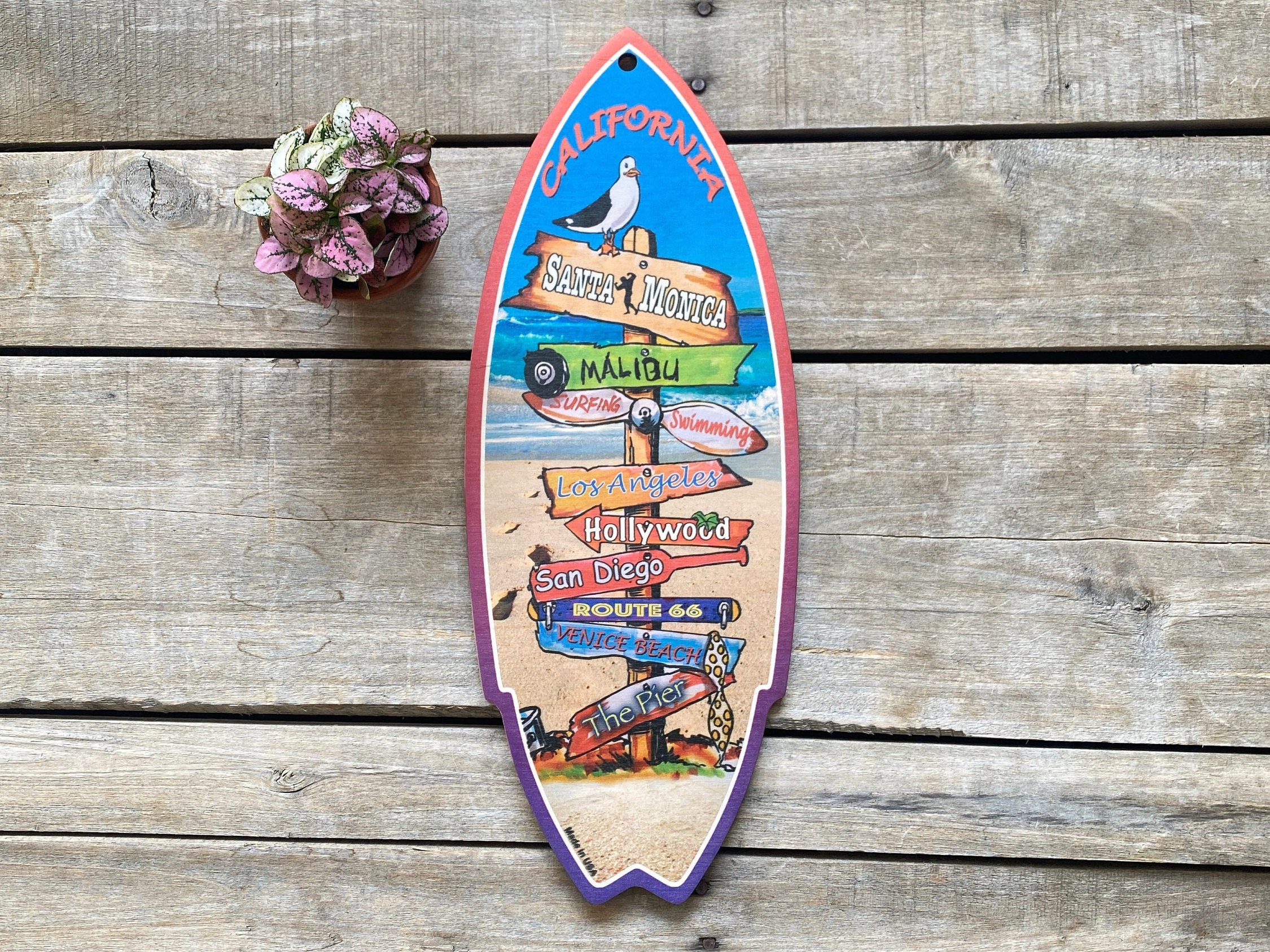 Mini decoración de pared de tabla de surf de madera / listo Etsy