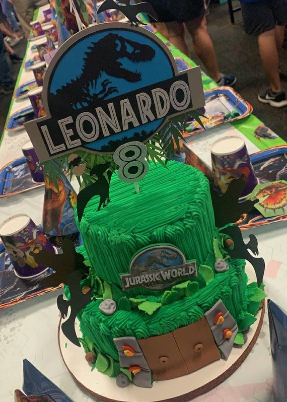 Jurassic World Cake Topper 8x8 Jurassic Park Etsy Jurassic World Cake Topper 8x8 Jurassic Park Etsy