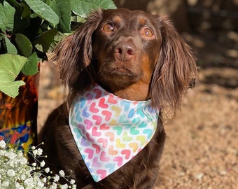 Colorful Hearts Bandana for Dogs and Other Pet