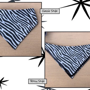 Zebra Print Bandana for Dogs and Other Pets image 3