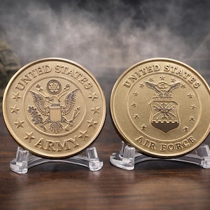 Custom laser engraved brass / stainless steel challenge coin - Military, Army, Marines, Navy, Coast Guard, National Guard, Deep Engrave