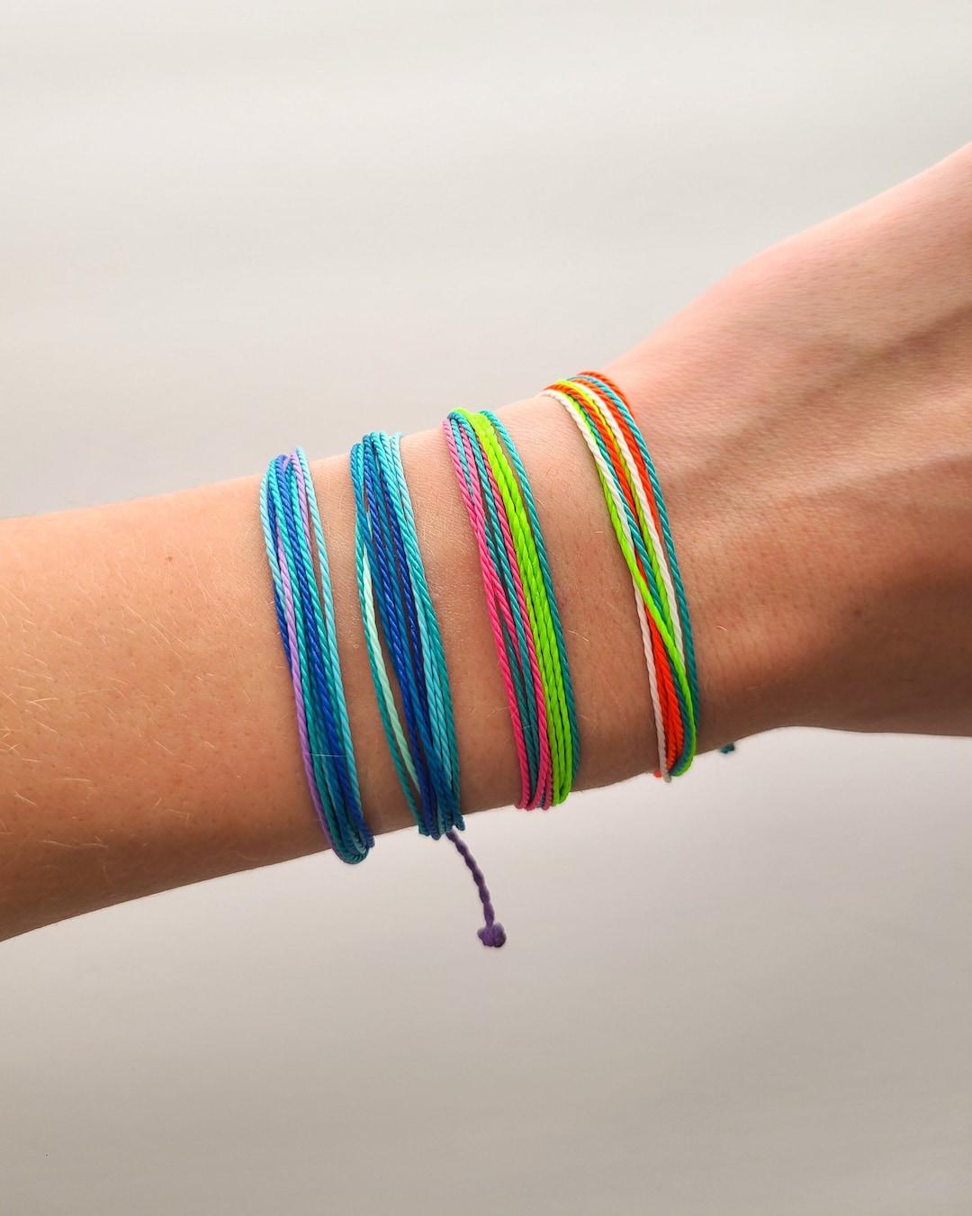 Pack of 6 Bracelets, String Bracelet, Wax String Friendship Bracelets,  Braided Wax String Bracelets, Adjustable String Bracelets Port 