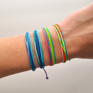 Custom Waterproof Wax String Bracelets | Pura Vida Inspired Bracelets | Multicolored 