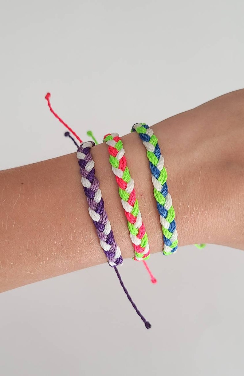 Pura Vida Style Braided Bracelet // Wax String Thick Braided Etsy