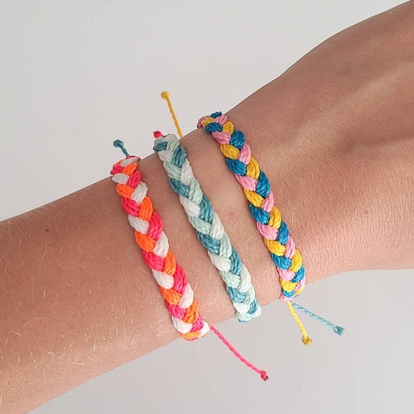 Pura Vida Style Braided Bracelet, Wax String Thick Braided Bracelet, Surf Bracelet, Pura Vida Inspired Bracelet, Waterproof Bracelet