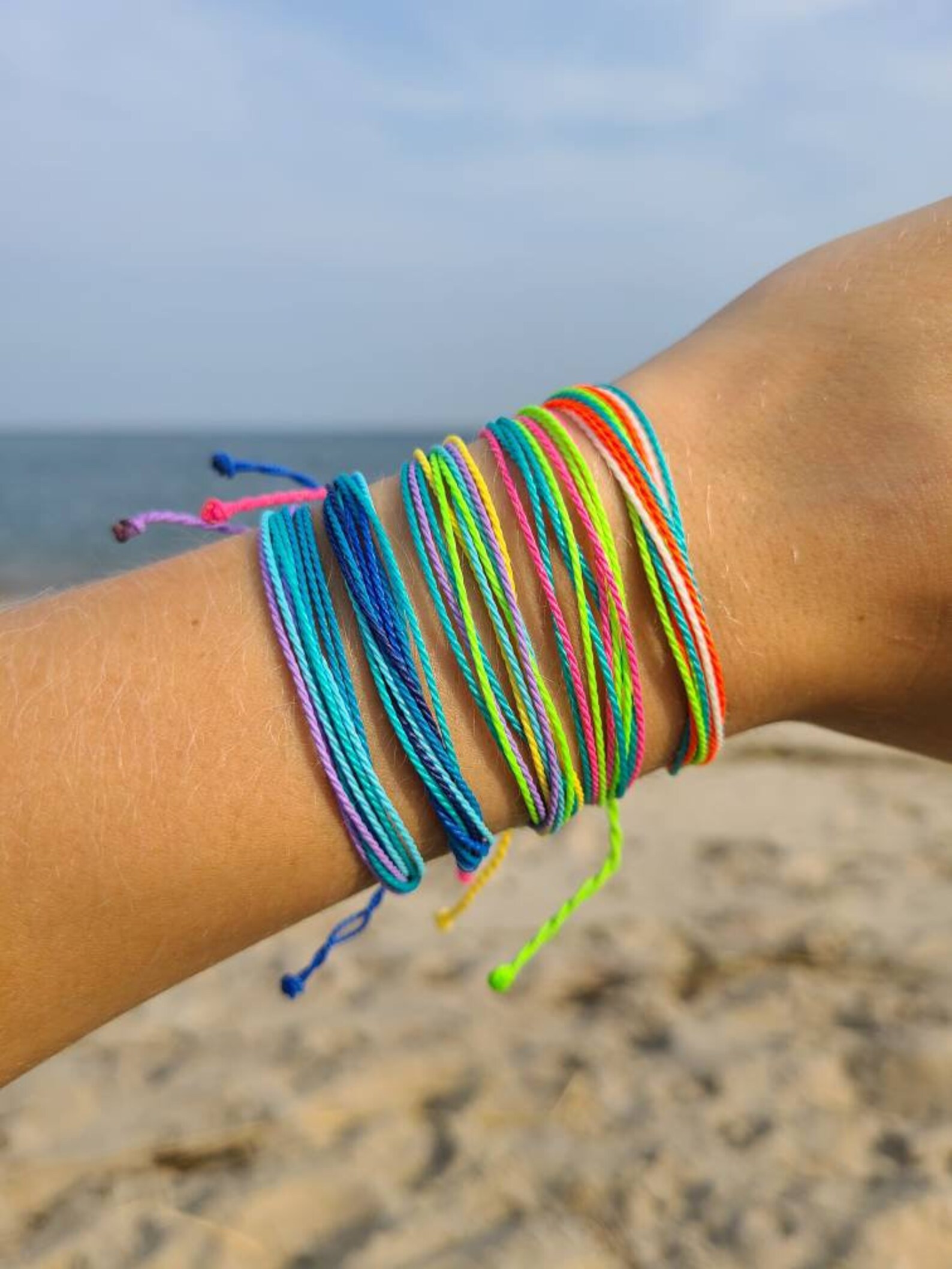 Custom Waterproof Wax String Bracelets Pura Vida Inspired Etsy