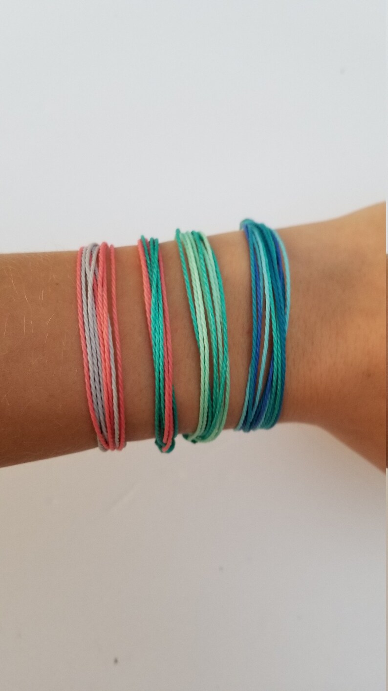 Custom Waterproof Wax String Bracelets Pura Vida Inspired Etsy