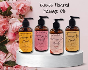 Massage Oils Couple's Flavored/Date Night/Romance/Organic Fractionated Coconut Oil/Flavor Oils/Couple's Gift/Spa Relaxation