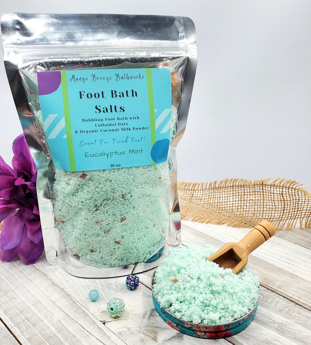 Foot Bath Salts/bubbling/relaxing Soothing/eucalyptus & Etsy
