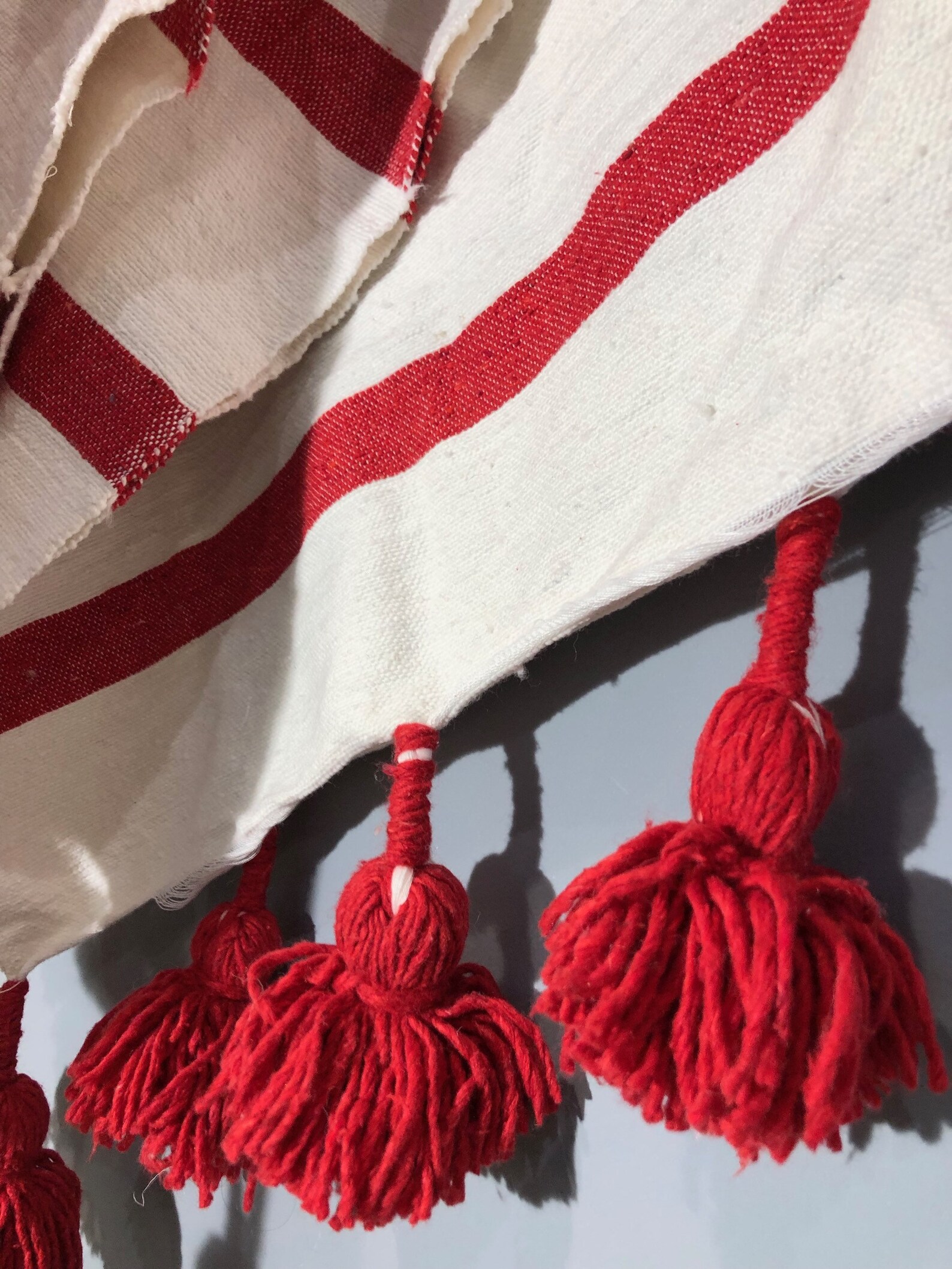 Moroccan Pom Pom Blanket and Throw Cotton Blanket Bohemian Etsy