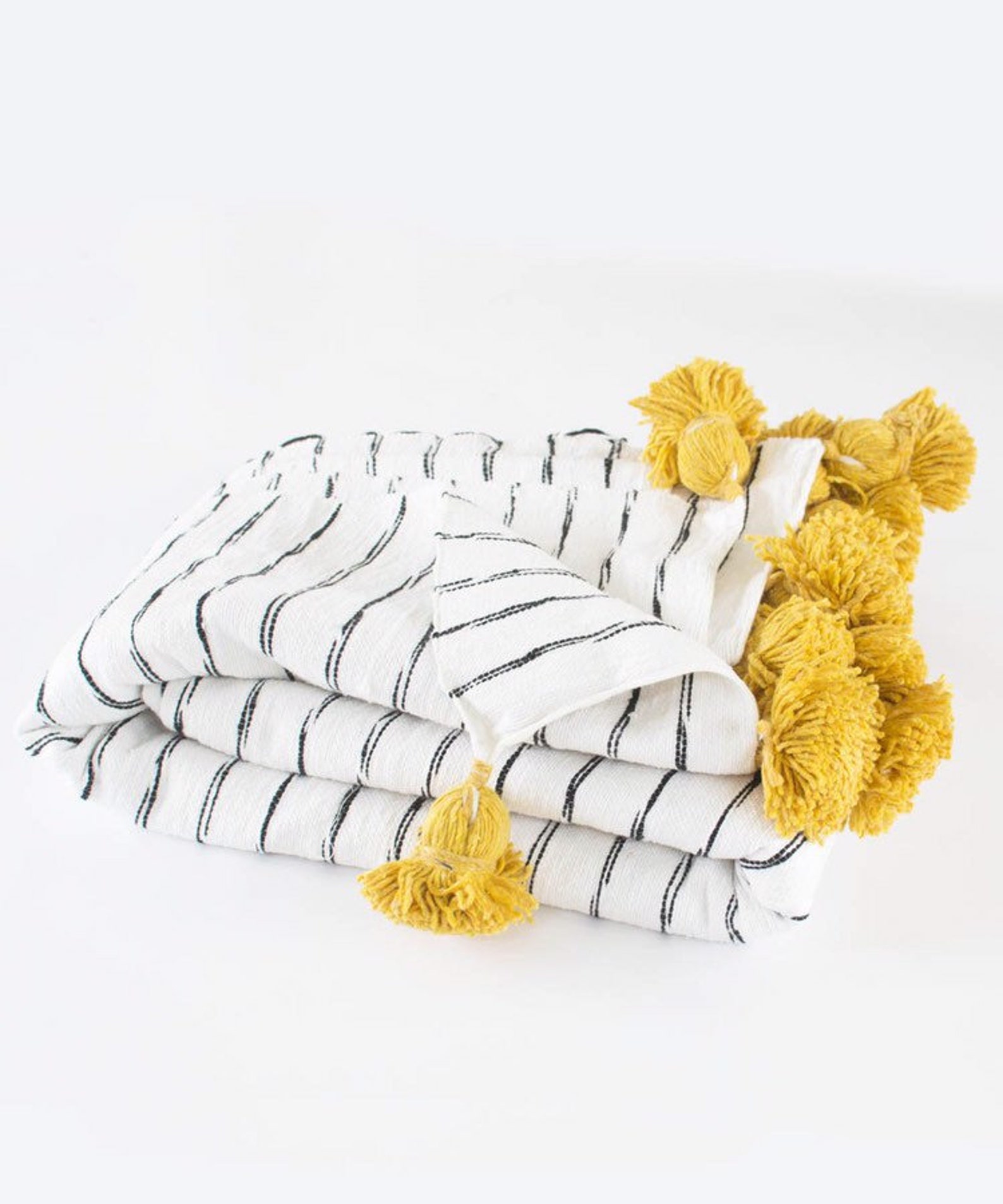 Moroccan Pom Pom blanket and throw cotton blanket Bohemian Etsy