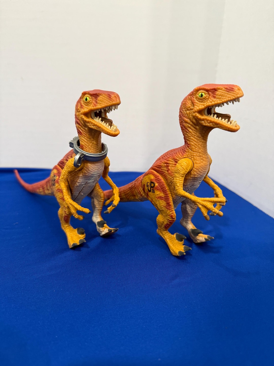Velociraptor Dinosaur Toy Pair – Orange Jurassic-style Raptors – Lot of ...