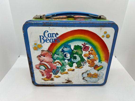 Vintage Metal Lunchbox Care Bears with Thermos ci… - image 2