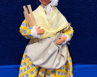 Vintage Santon de Provence Woman Claude Carbonel Marseille French Folk Art Terracotta Figure