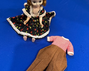 Vintage Betsy McCall 8” Doll,  McCall Corp, Bendable Knees, Auburn Hair, 1950s Clothes