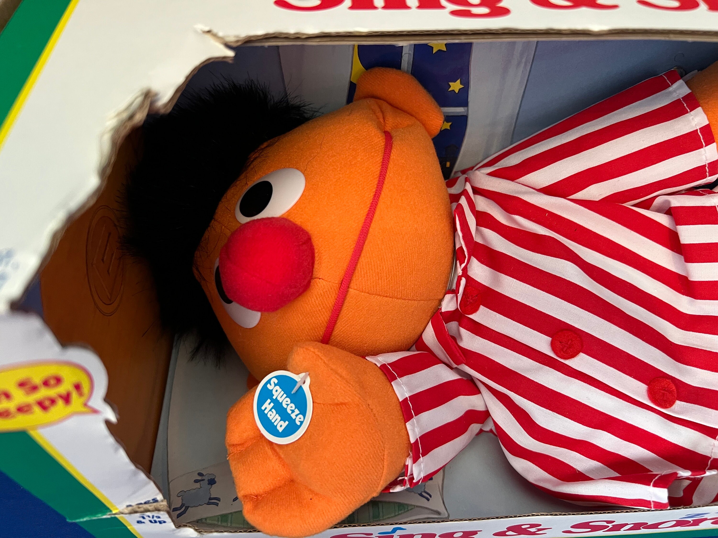 Vintage Sesame Street Sing & Snore Ernie Doll by Tyco New in Box