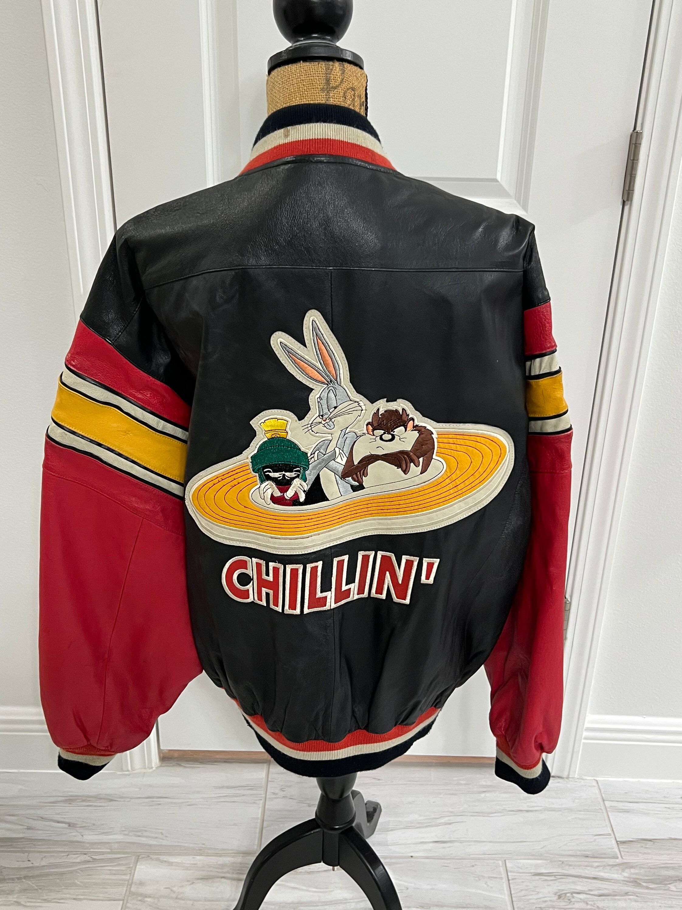 Vintage XXL Looney Tunes Chillin 90's Mirage Genuine Leather