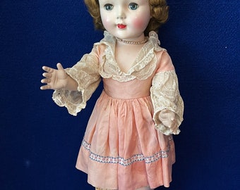 24” American Character Sweet Sue Walker Doll in Original Peach Dress circa 1950