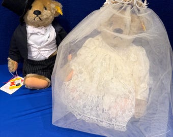 【Steiff】ヴィンテージウェディング ベア Rare STEIFF William and Catherine Royal Wedding Bear Mohair Teddy