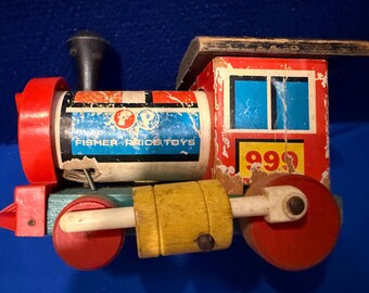 Vintage 1963 Wooden Fisher-price Huffy Puffy Train Set - Etsy