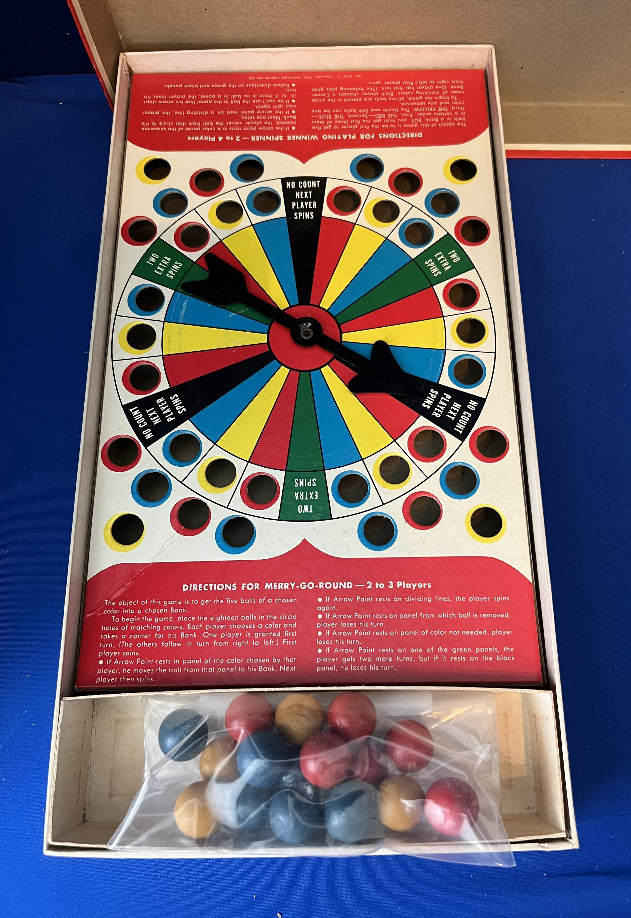 Two Vintage Board Gameswinner Spinner & Scram Ball for Families 1950s